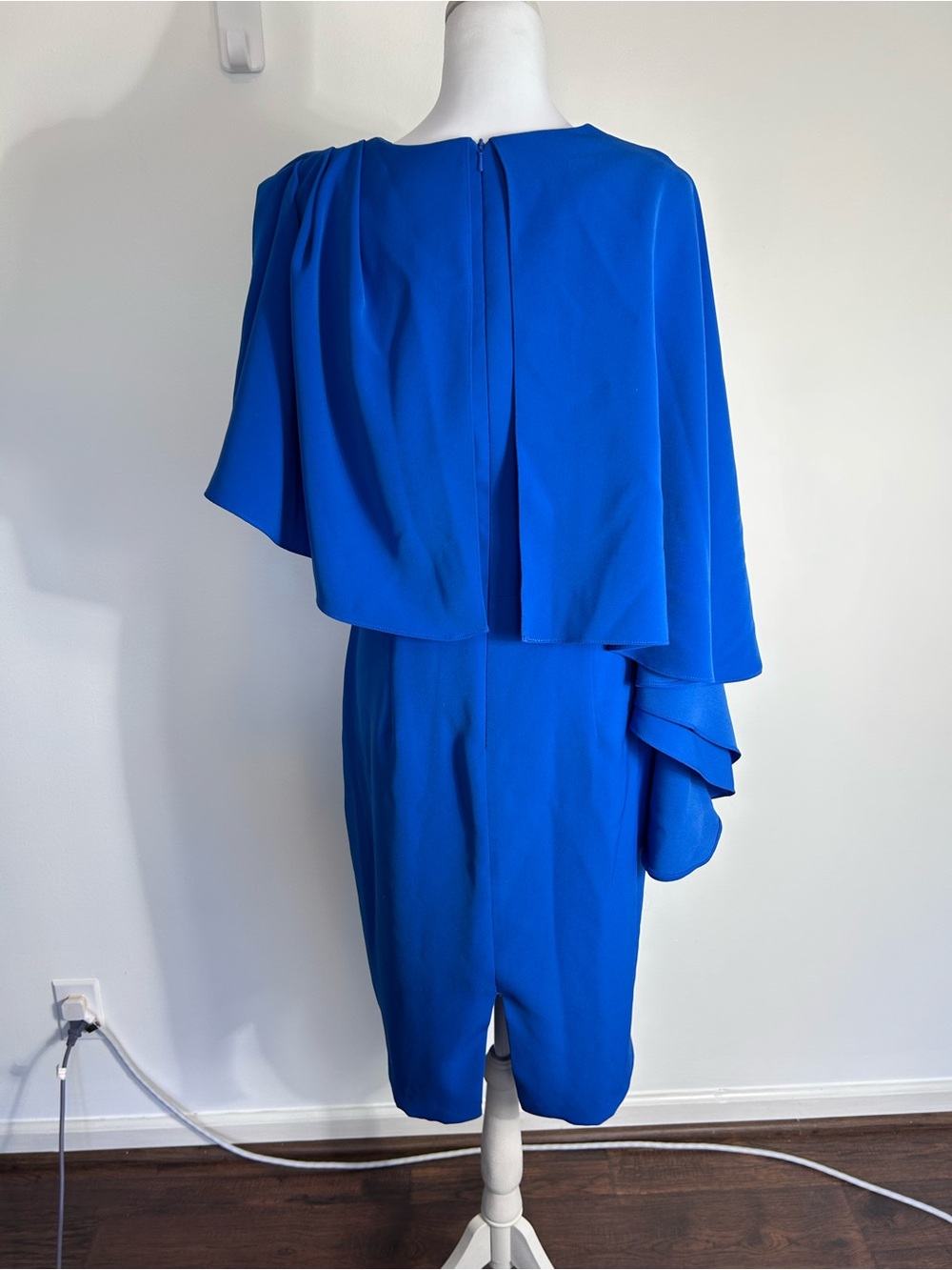 Black Halo Cobalt One-Shoulder Draped Sheath Dress - Picture 3 of 5